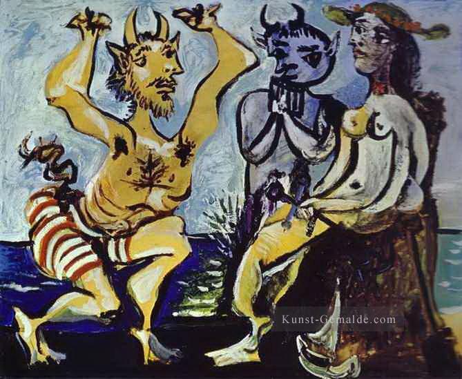 A Young Faun Playing a Serenade to a Young Girl 1938 cubist Pablo Picasso Ölgemälde